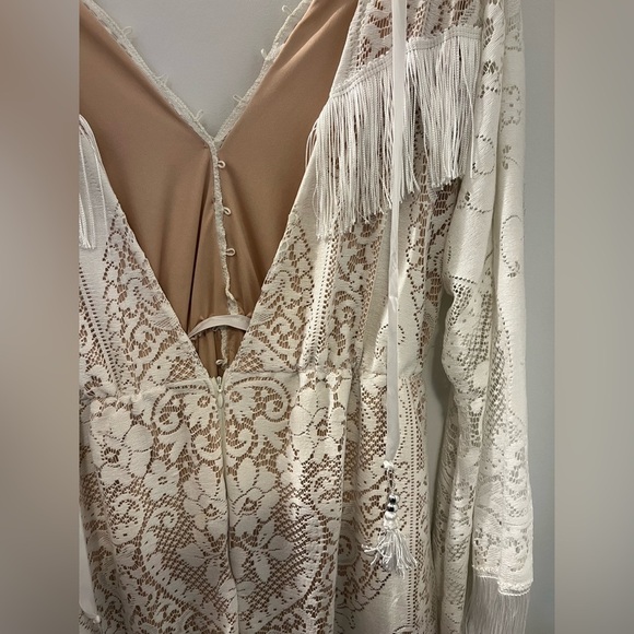 Vintage Lace Bohemian Fringe Dress Custom Made Bridal Wedding Maternity - Picture 13 of 15